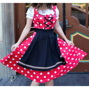 Disney Parks Dress Shop Minnie Mouse Epcot Germany Dirndl Octoberfest Large NWT
